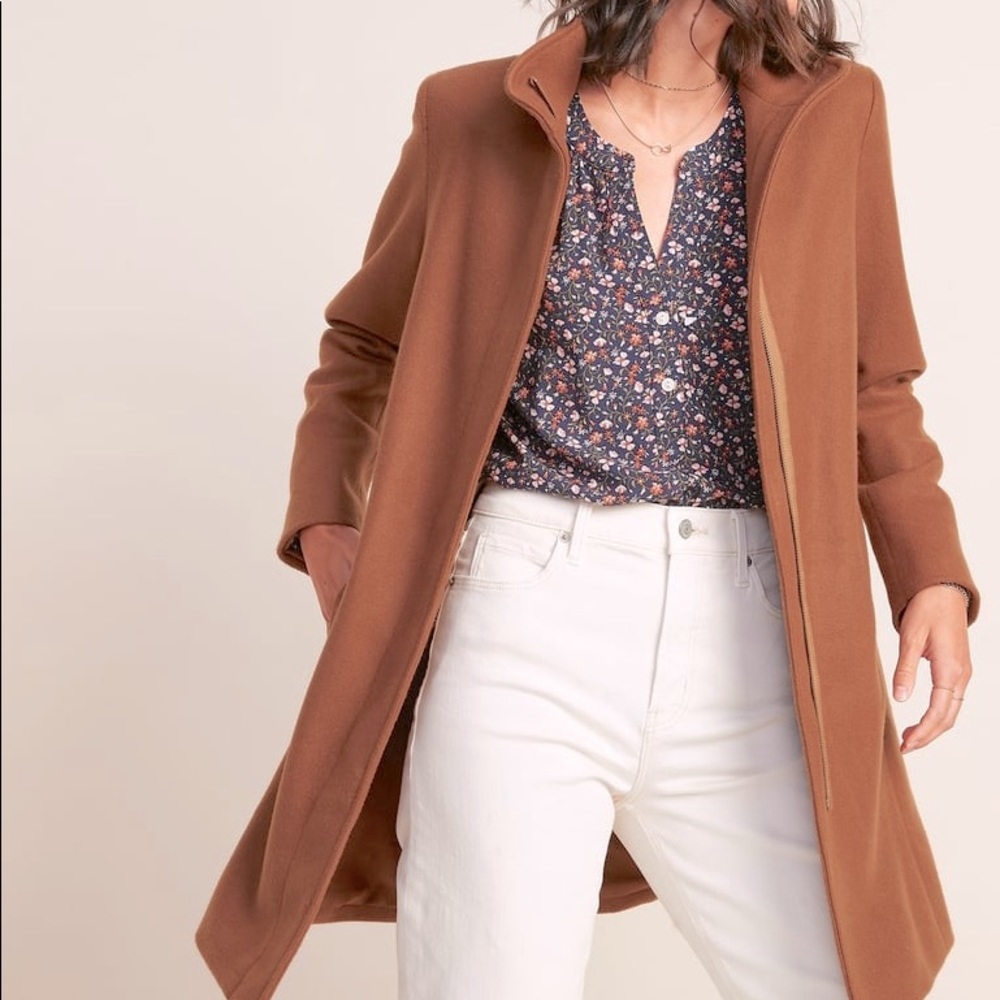 Relaxed Funnel Neck Coat